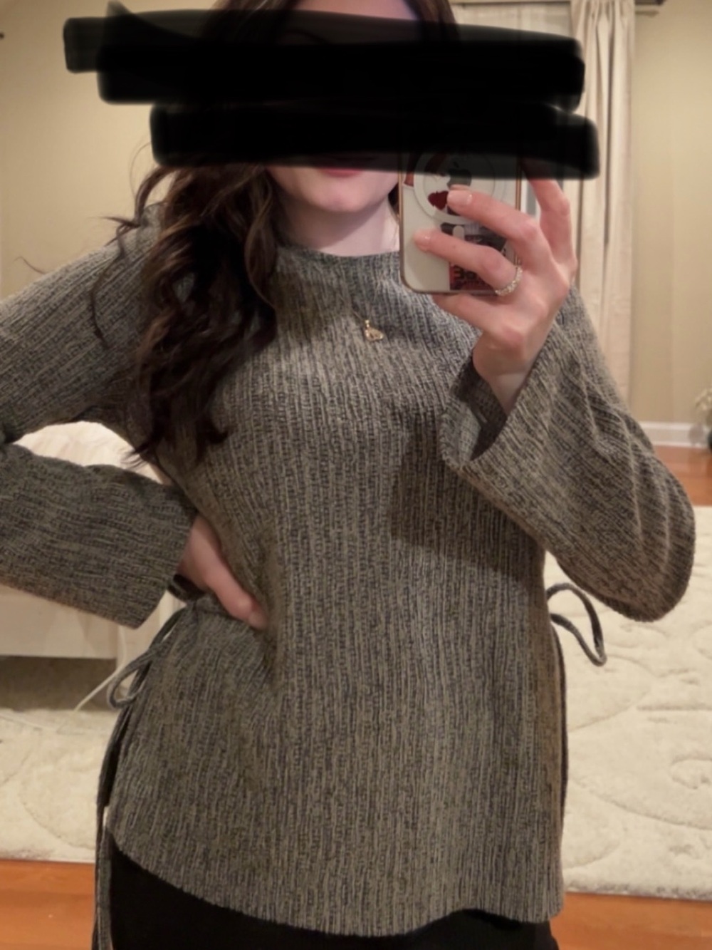 Zara textured top with side ties